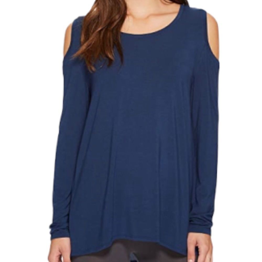 NEW Olivaceous Boho Navy Blue Cold Shoulder Long Sleeve Top in Size Medium